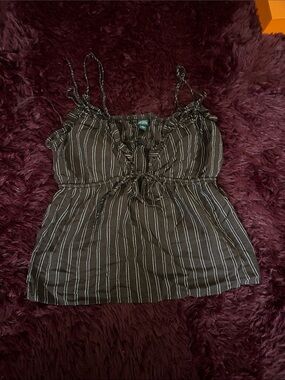wild fable Brown Striped Tie-Front Cami